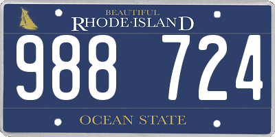 RI license plate 988724