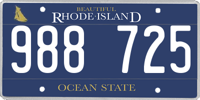 RI license plate 988725