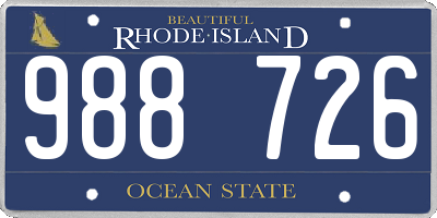 RI license plate 988726