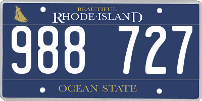 RI license plate 988727