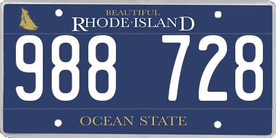 RI license plate 988728