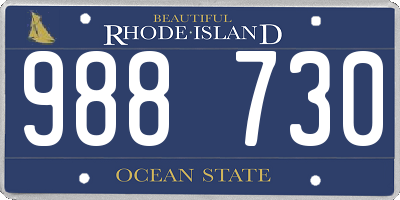 RI license plate 988730