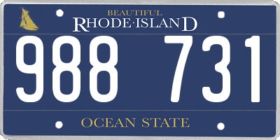 RI license plate 988731