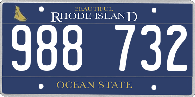 RI license plate 988732