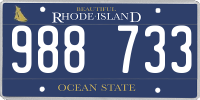 RI license plate 988733