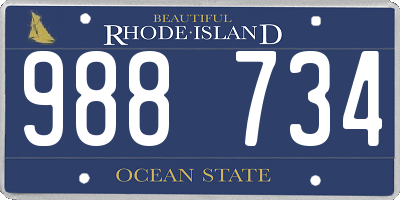 RI license plate 988734