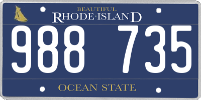 RI license plate 988735