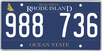 RI license plate 988736