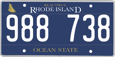 RI license plate 988738