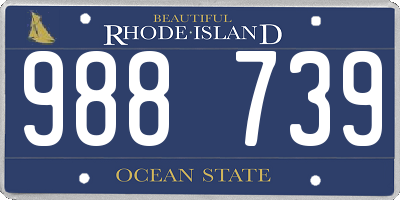 RI license plate 988739
