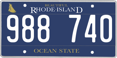 RI license plate 988740