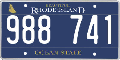 RI license plate 988741