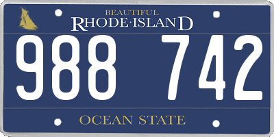 RI license plate 988742