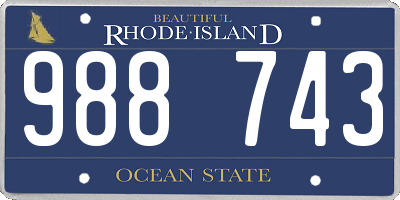 RI license plate 988743