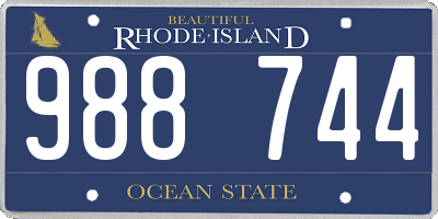 RI license plate 988744