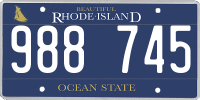 RI license plate 988745