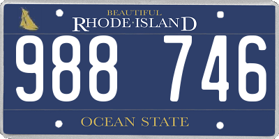 RI license plate 988746