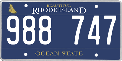 RI license plate 988747