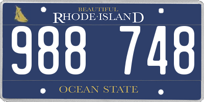 RI license plate 988748