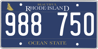 RI license plate 988750