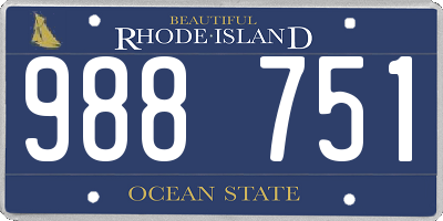 RI license plate 988751