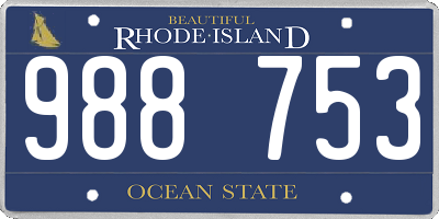 RI license plate 988753