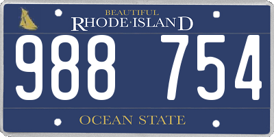 RI license plate 988754