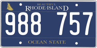 RI license plate 988757