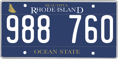 RI license plate 988760