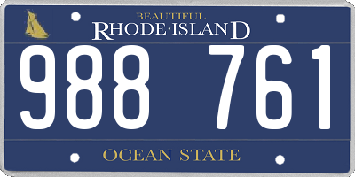 RI license plate 988761