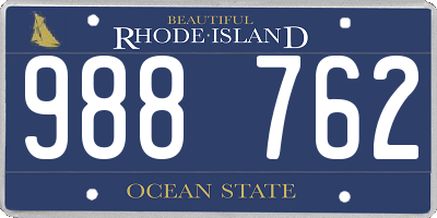 RI license plate 988762