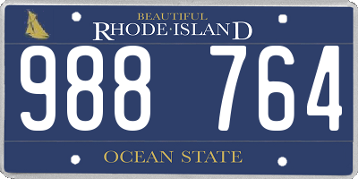 RI license plate 988764