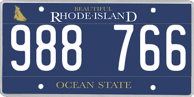 RI license plate 988766