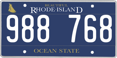 RI license plate 988768