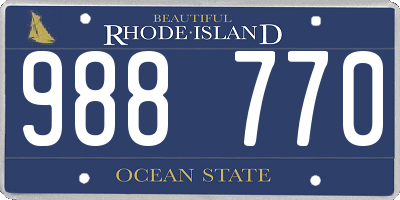 RI license plate 988770