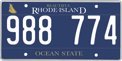 RI license plate 988774