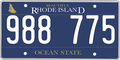 RI license plate 988775