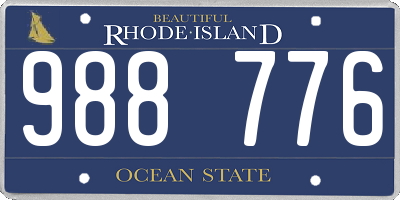 RI license plate 988776