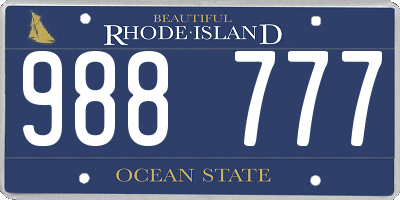 RI license plate 988777