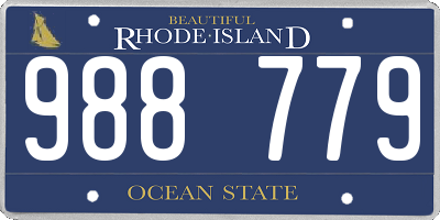 RI license plate 988779