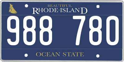 RI license plate 988780