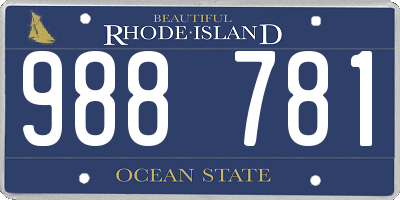 RI license plate 988781