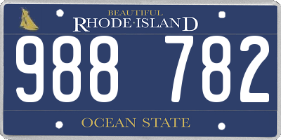 RI license plate 988782