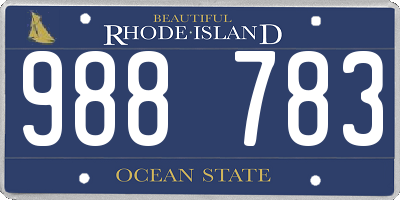 RI license plate 988783