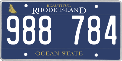 RI license plate 988784