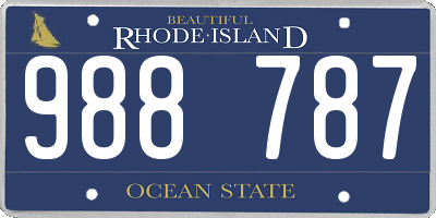 RI license plate 988787