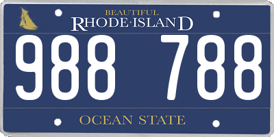 RI license plate 988788