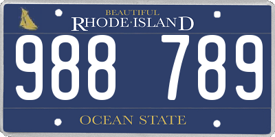 RI license plate 988789