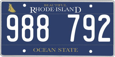 RI license plate 988792