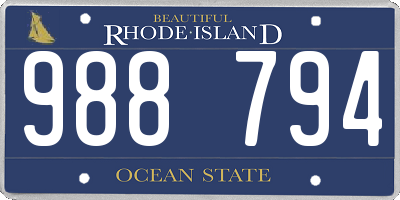 RI license plate 988794